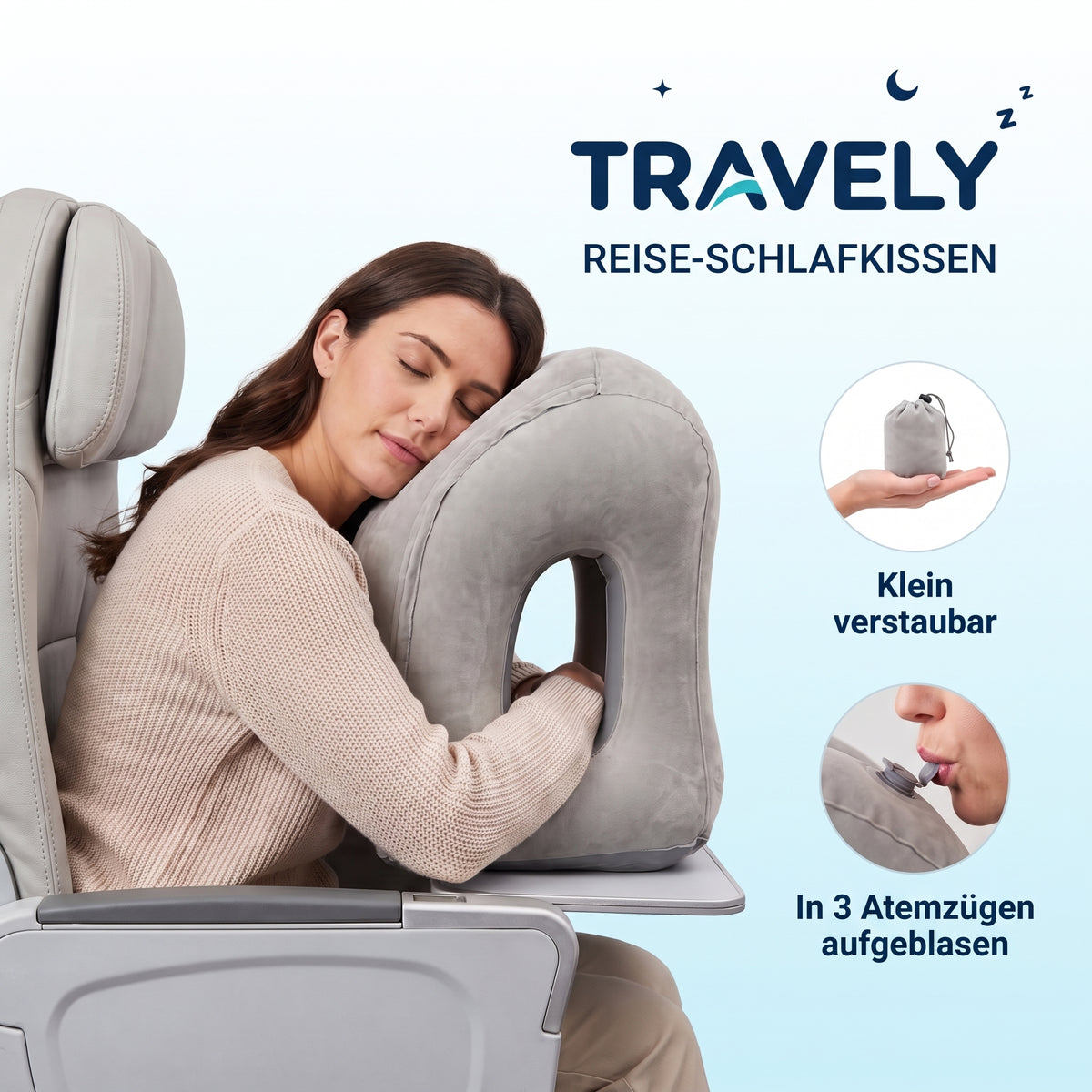 Endlich schlafen im Flugzeug – zum Anlehnen